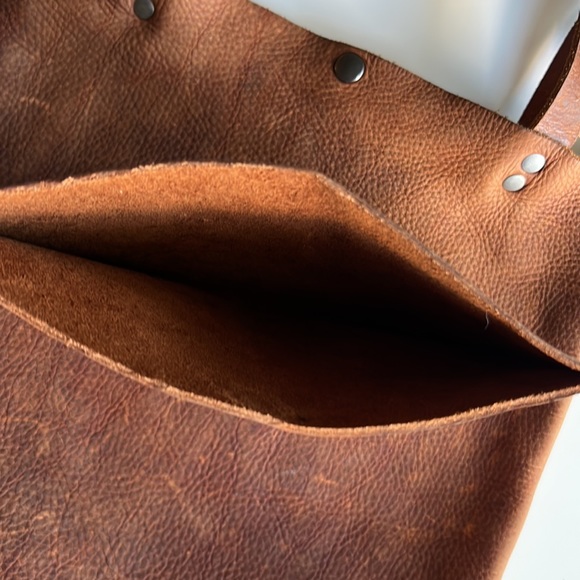 🔥Handmade Leather Tote and pouch Brown - Picture 8 of 17
